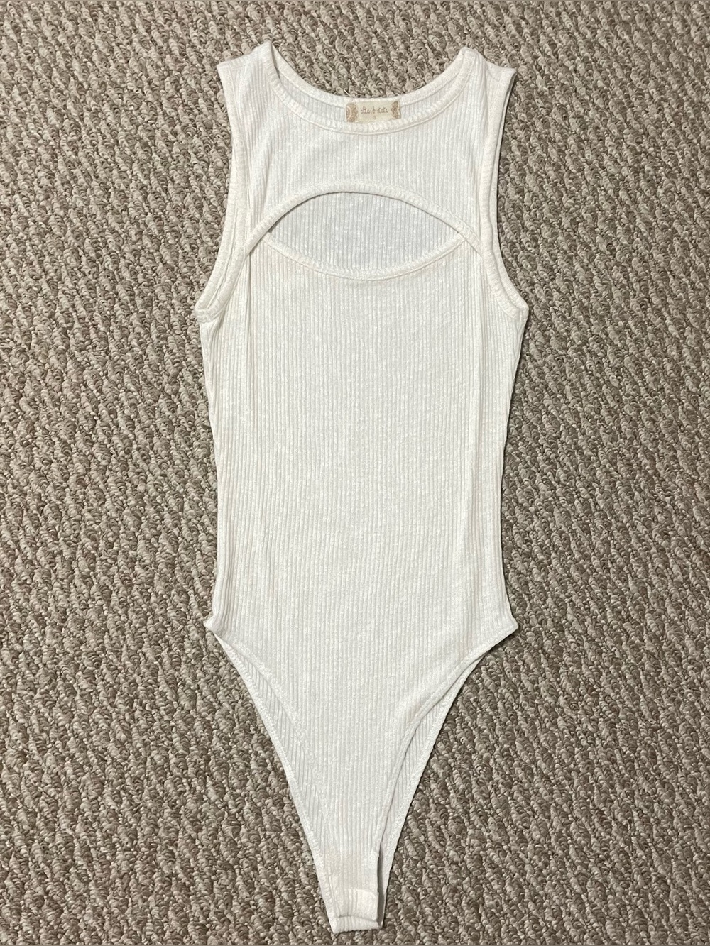 Altar'd State White Cream Ribbed Cutout One-Piece Bodysuit